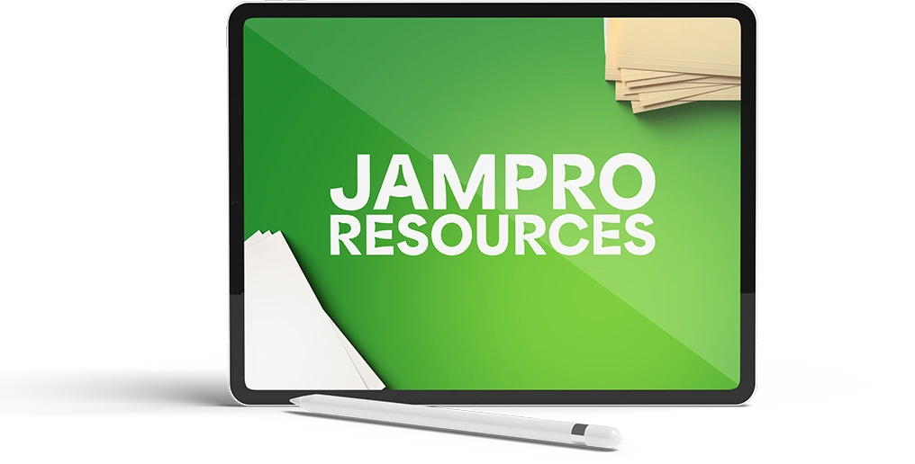 Tablet displaying JAMPRO Resources